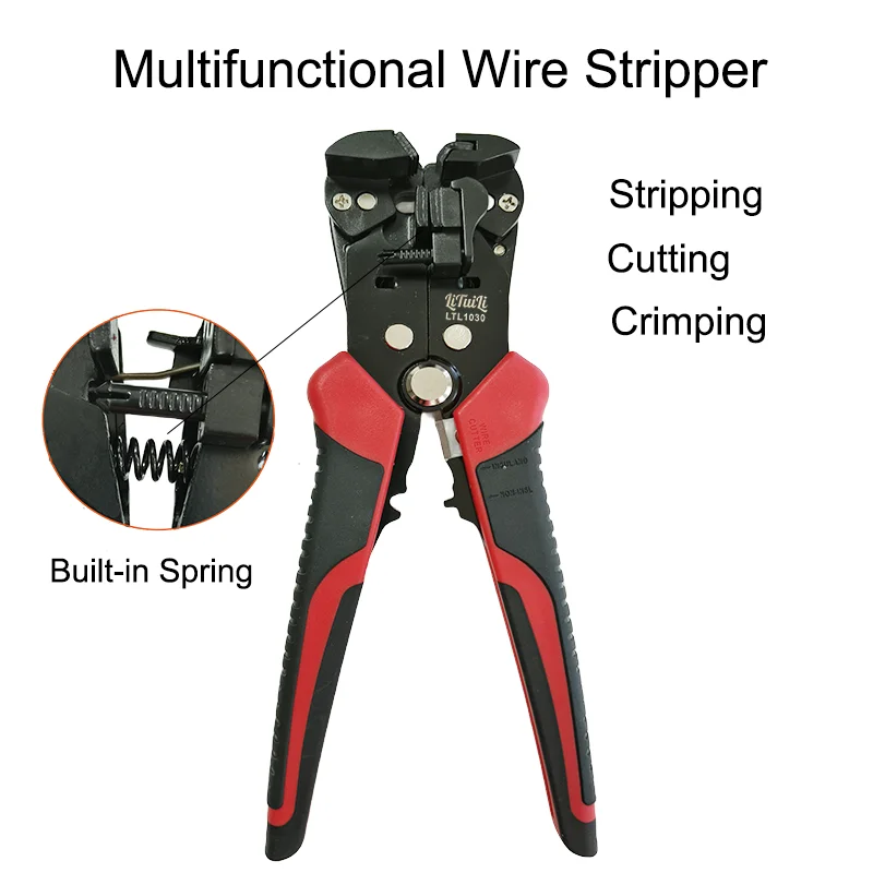 

LiTuiLi Automatic Wire Stripper with Built-in Springs New Type Electrician Cable Cutting Tool Crimping Stripping 0.2-6mm² Pliers