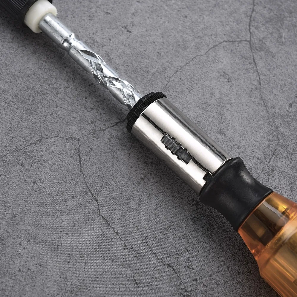 Semi-Automatic Ratchet Screwdriver Quick Ratchet Mechanism Rotating Spiral Mechanism Spiral Screwdriver 5 Replaceable Heads