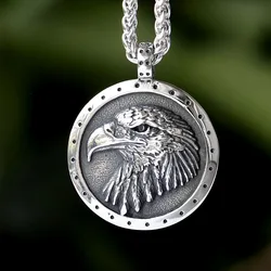 Biker 2024 New Eagle Pendant Necklace Metal Pearl Chain Jewelry Man Women Boyfriend Gift Animal Accessories