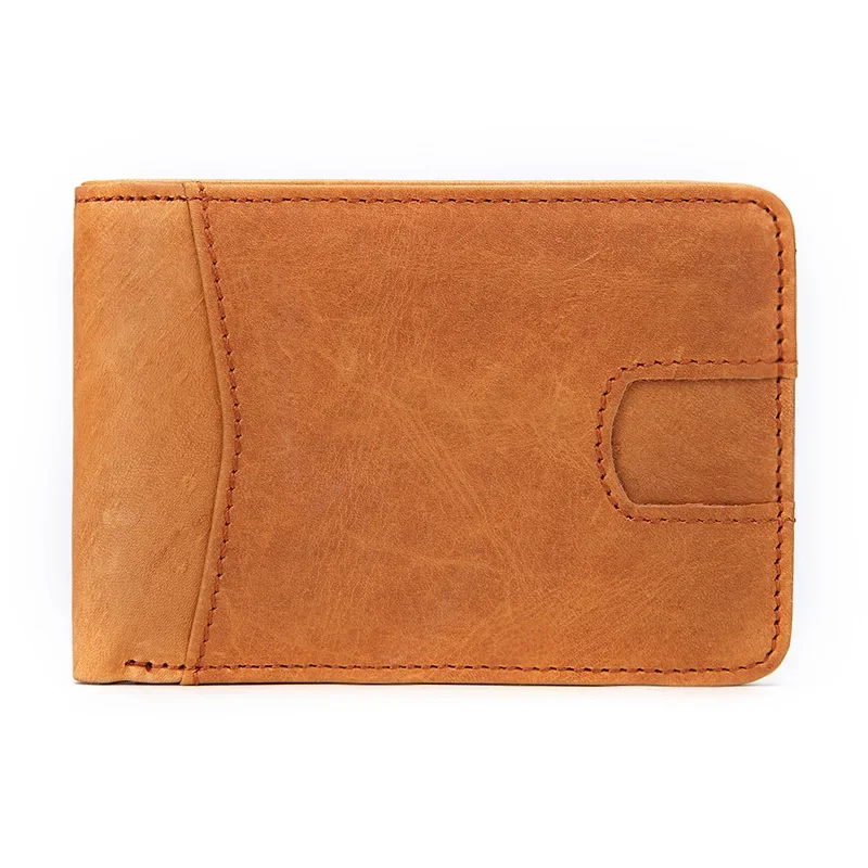 New Casual Genuine Leather Small Wallet For Men Male Slim Purse Man Credit Card Holder Mini Pocket Money Bag 4 Colors