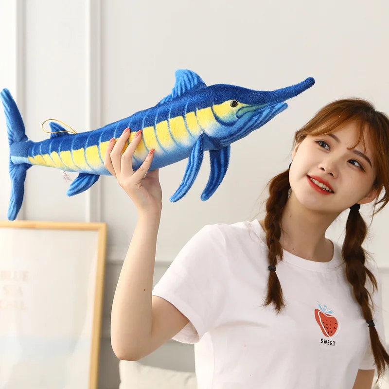 60-140cm Big Size Simulation Fish Bluefin Tuna Plush Toy Stuffed Soft Realistic Blue Marlin Pillow Toys for Birthday Toys