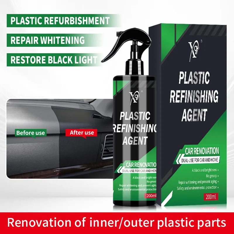 Car Plastic Restorer Interior Bumper Aging Repair Whitening Reduction Gloss Enhancer Coating Agent Auto Care