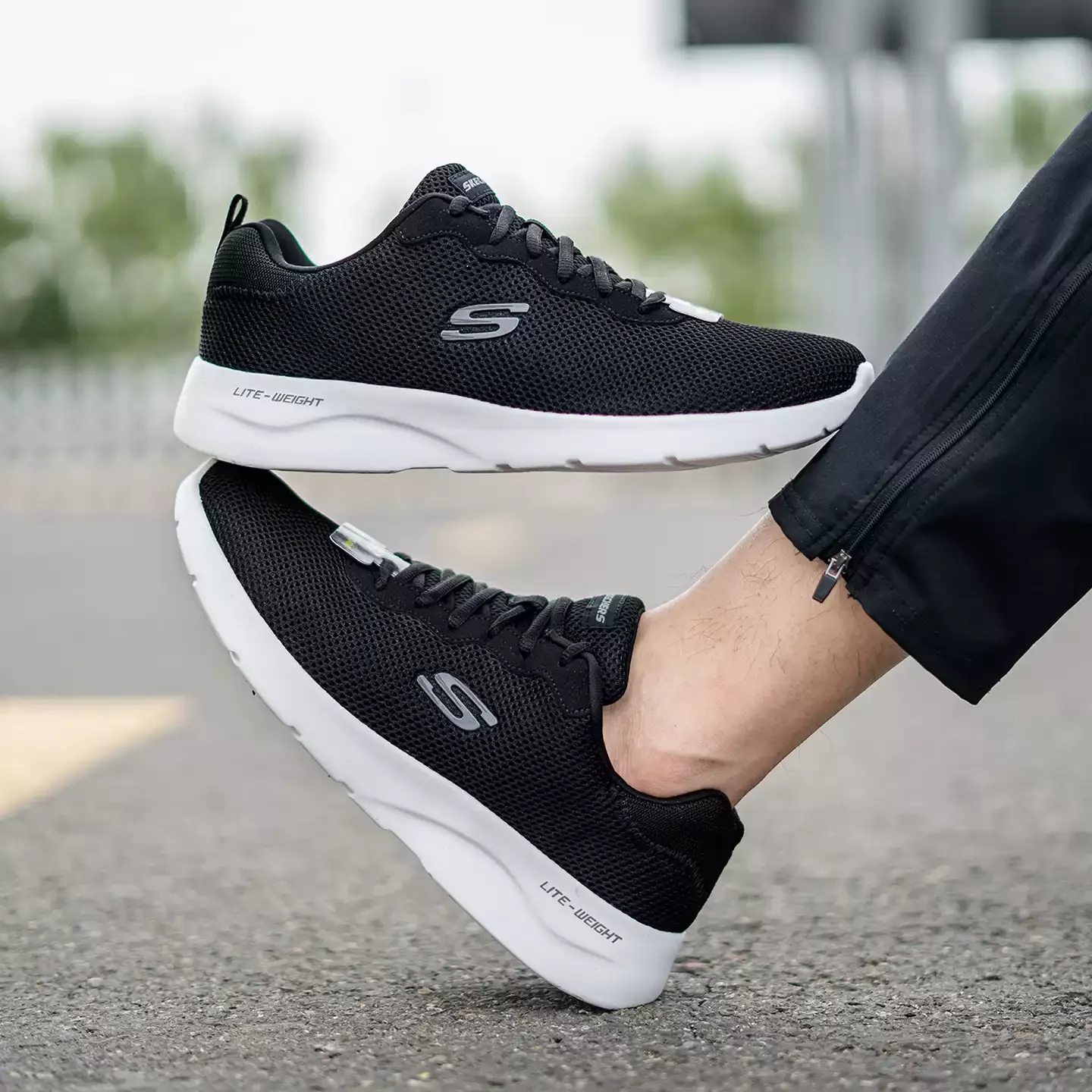 Skechers Men's Sport Shoes, 100%Authentic New Spring Casual Style, Black Breathable Mesh, Official Running Shoes 58362-BLK