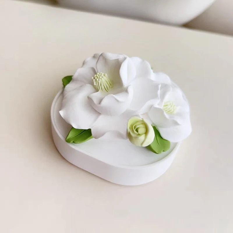 

3D Flowers Aromatherapy Gypsum Silicone Mold Flower Plaster Crafts Home Ornament Molds Creative Candle Decoration Mould