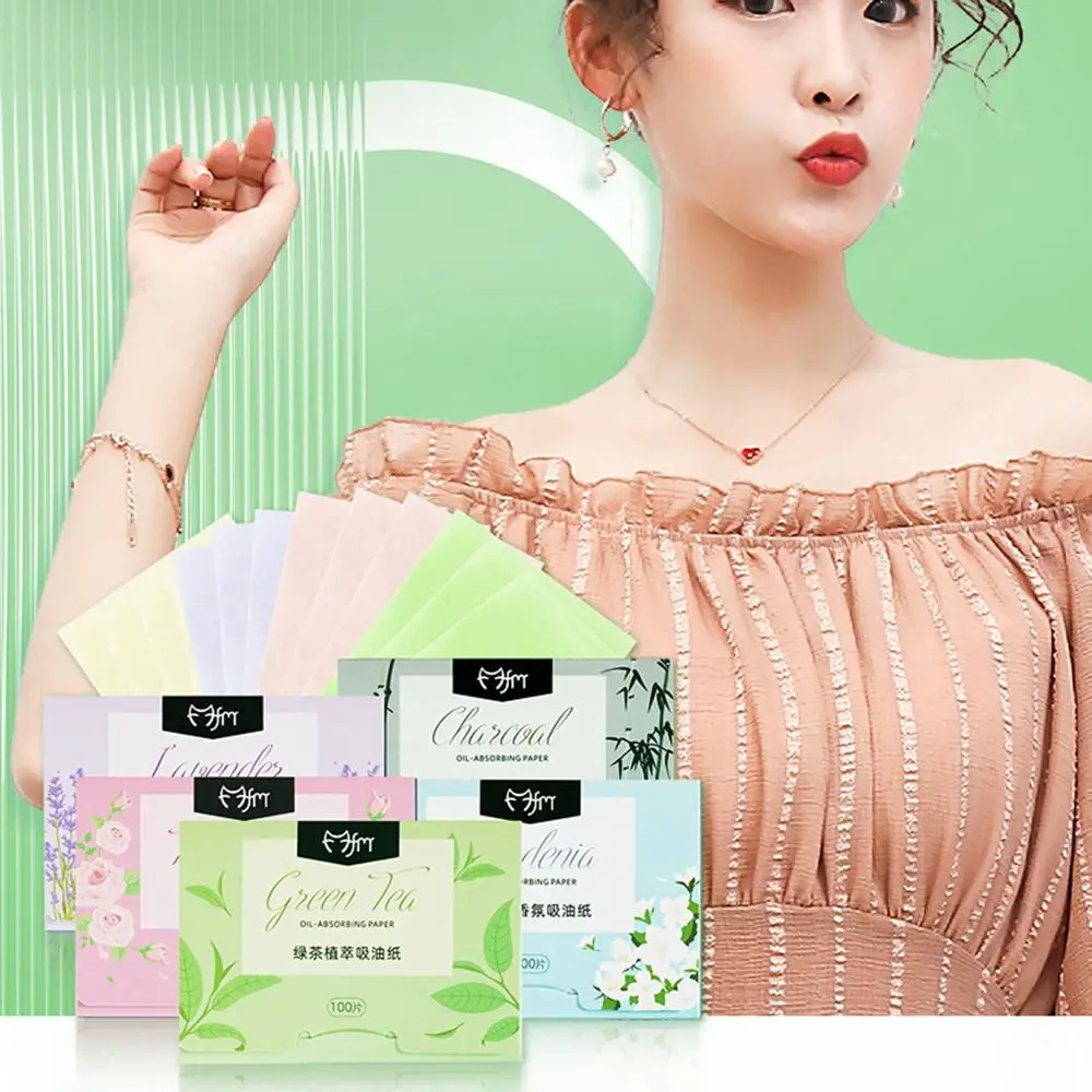 100 pz rimozione dell'olio viso carta assorbente per olio cura della pelle anti-grasso pellicola di controllo dell'olio lavanda strumento per il trucco tessuti per il viso estate
