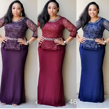 4XL 5XL Plus Größe Weihnachten Kleider Frauen O Neck 3/4 Hülse Lange Maxi Kleid Mode Spitze Patchwork Nacht Party Kleid vestidos