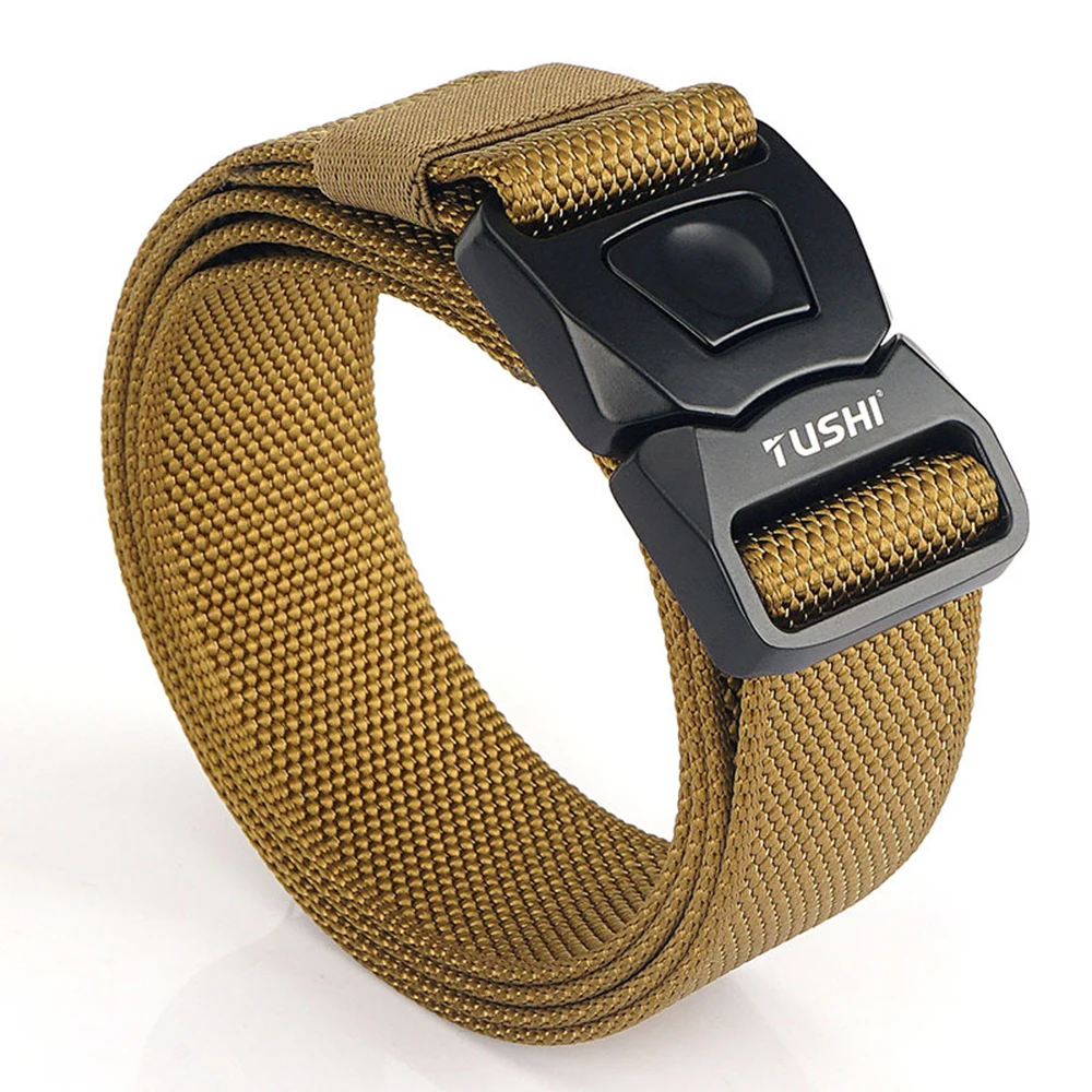 TUSHI Quick Release Pluggable Buckle Tactical Belt Tough Nylon Military Belt For Men Combat Durable Male Jeans Waistband Hunting