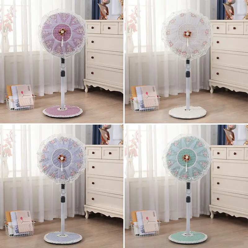 Lace Floral Floor Fan Covers, Electric Fan Dust Cover, Standing Fans Protection, All Inclusive Motor Style, New