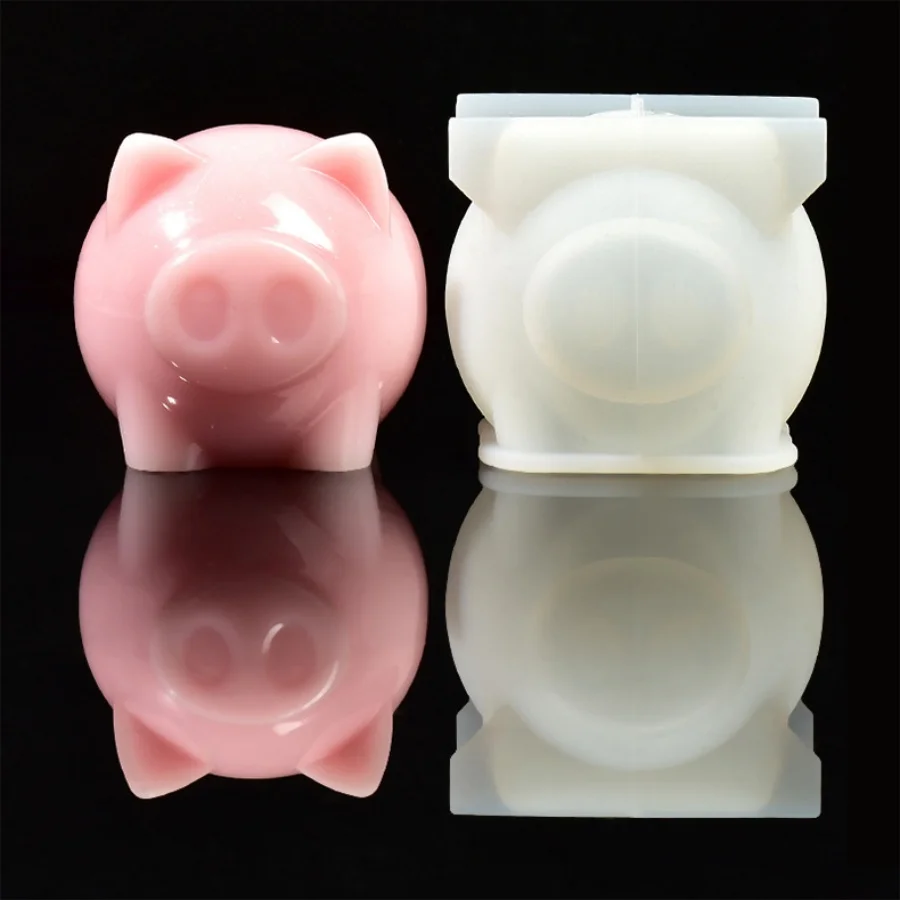 3d Cartoon Schwein Kerze Silikon Form Tier Nettes Schwein Seife Harz Kristall Formenbau Werkzeug Desktop Dekoration Geschenk – Detail 4
