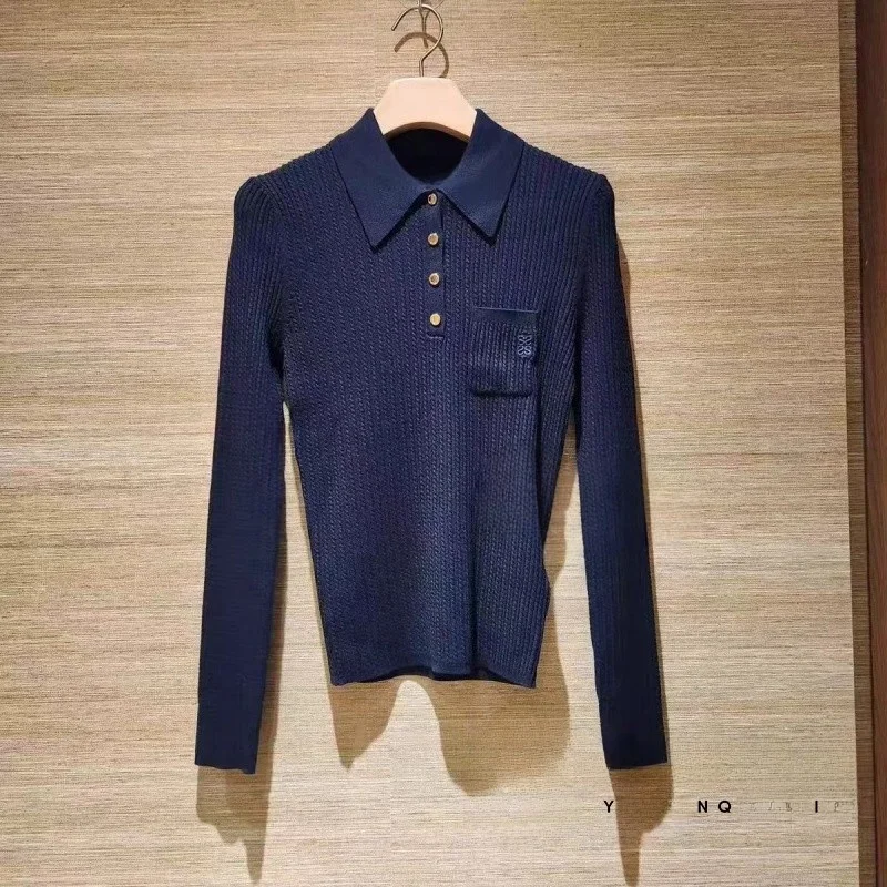 

Вязаный свитер Long Sve Ne с вышивкой, модный осенне-зимний женский топ, удобный крой, повседневная одежда