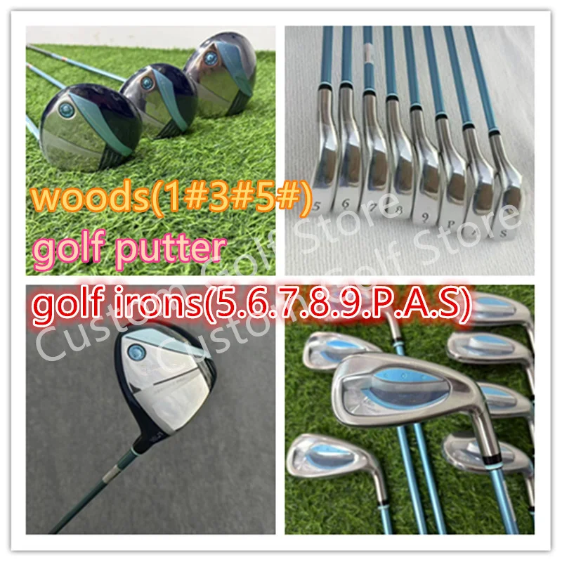 

Blue Golf Clubs 1300 Women's Golf Clubs Set Driver + Iron + Putter (12 pcs) Head cover without bag
