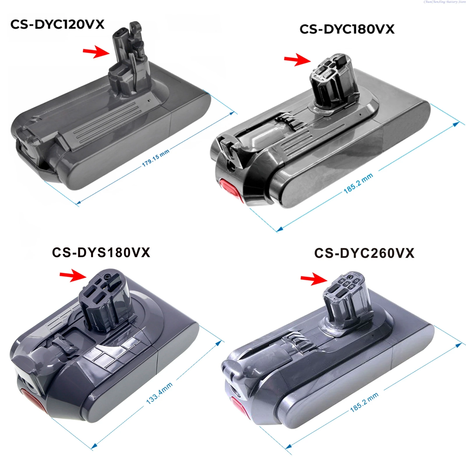 Cameron Sino 25.2V 2500mAh Vacuum Cleaner Battery for Dyson V12 Slim, Detect Slim, V12 Detect Slim, V12 Detect Slim Fluffy+TOOL