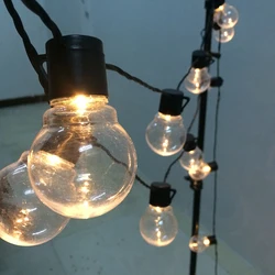 Solar Globe Bulb String Lights Outdoor Connectable Valentine Christmas Holiday EU US Plug Garland Fairy Lights Cafe Decoration