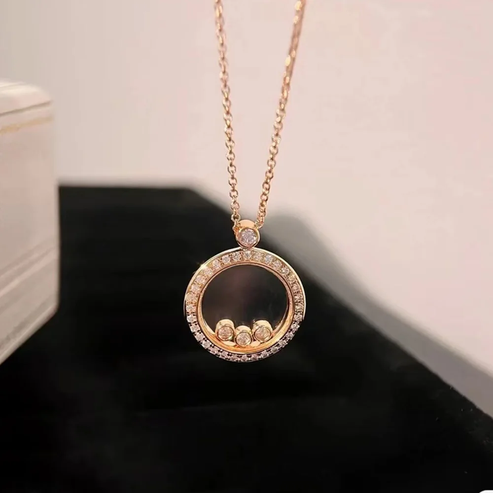 Fashion Romantic Round Transparent Glass Necklace Women's A Zircon Activity Beads Luxury Wedding Accessories Exquisite Jewellery