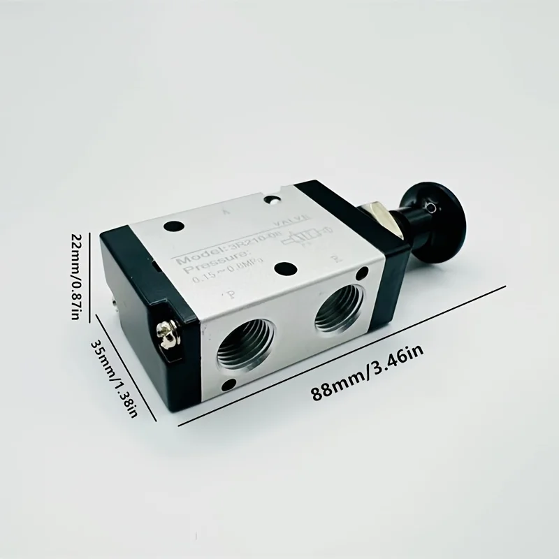 Industrial-grade aluminum alloy three-way push-pull, 2-position manual lever - 1/4-inch NPT manual control, no c