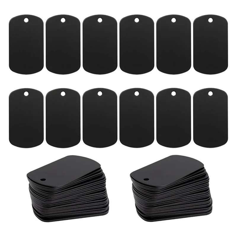 

AA63 HOT 100Pcs Metal Stamping Blanks Black For Stamping, Engraving Blanks Aluminum Stamping Blanks Keychain Blank Dog Tag