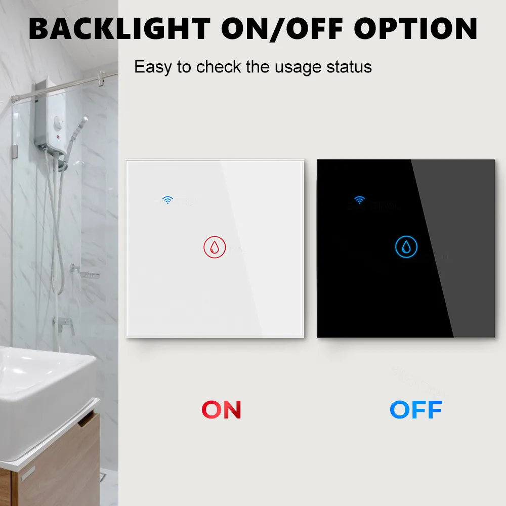 40A Homekit Water Heater Switch Smart Boiler Water Heater WiFi Light Switch Timer Panel Switch High Power Support Alexa Alice