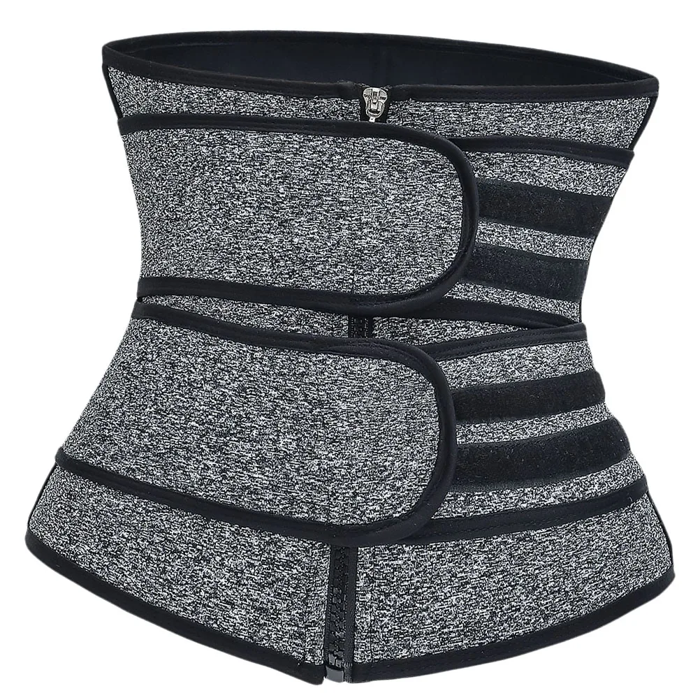 

Premium Waist Trainer Bodysuit Women Double Belt Body Shaper Shapewear Tight Fitness Suit Ladies Sexy Elegant Grey L