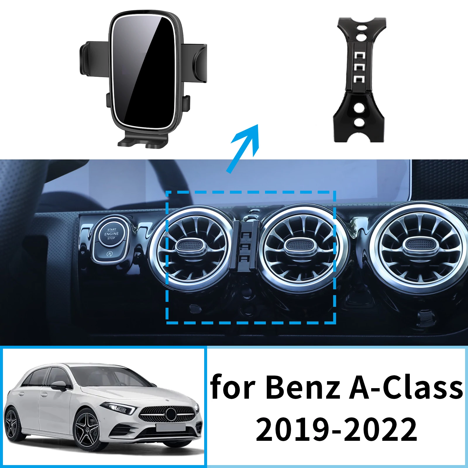 

fit for Mercedes-Benz A-Class 2019 2020 2021 2022 W177 Stable Clip-On Phone Holder​​ Mount Screen Base No Vibration​ accessoires