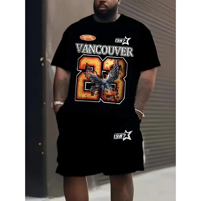 3D Print Short Sleeve T-shirts Shorts 2-piece Set Men's O-Neck T-Shirts for Man Set Summer T Shirt Clothing Drawstring Shorts