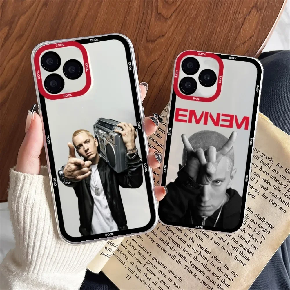 Rapper E-Eminem Phone Case For iPhone 11 12 Mini 13 14 Pro Max Transparent Shell