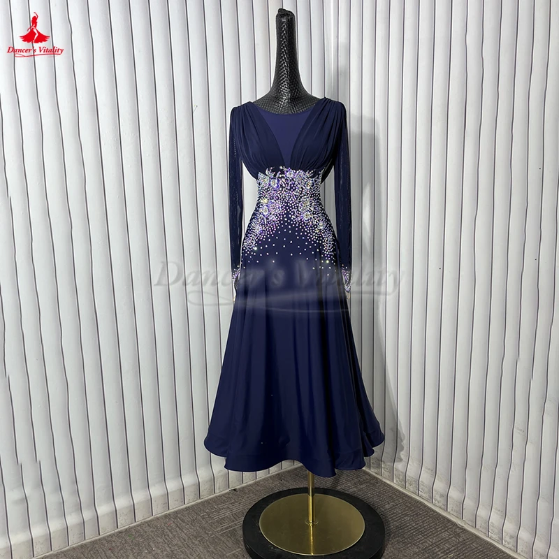 Ballroom Dance Long Sleeves Professional Practise Dresses for Women Adult Waltz Foxtrot Tango Competition Clothing Customize