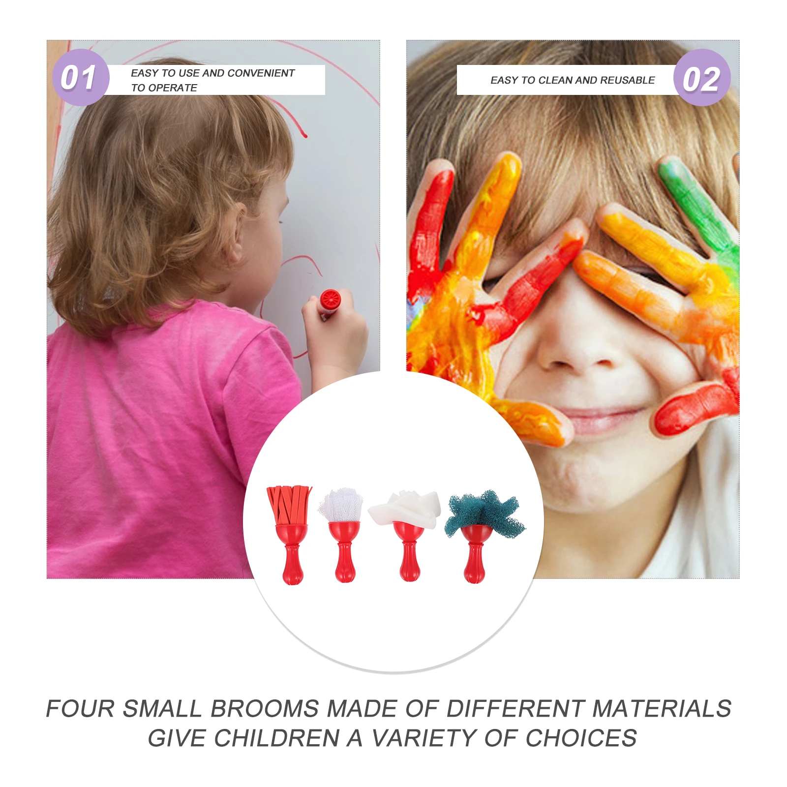 

4 Pcs Sponge Brush 's Graffiti Tools for Paint Brushes