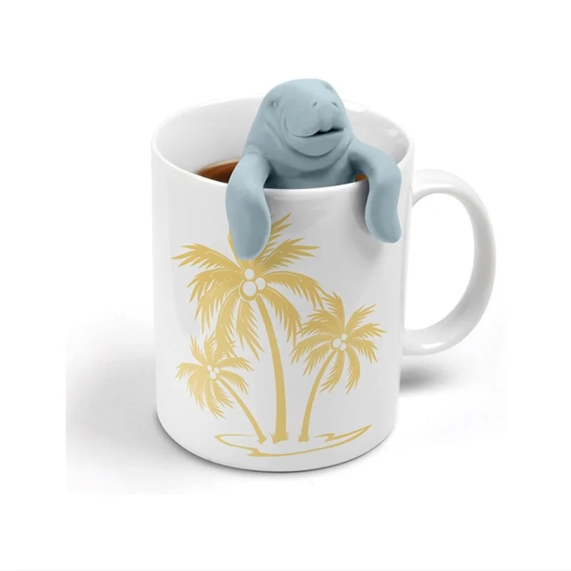 1pc Silicone Sea Cow Tea Strainer Manatee Cow Fish Creative Design Tea Filter Creative Design Tea Leak Tea Ware Tea Accessories