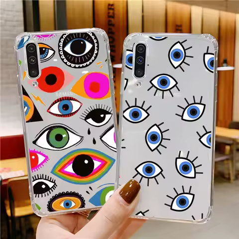Evil eyes transparent clear phone case for Samsung Galaxy note S21 S20 S9 S30 A12 A71 A51 S10 A50 S22 10 fe ultra 4g 5g plus