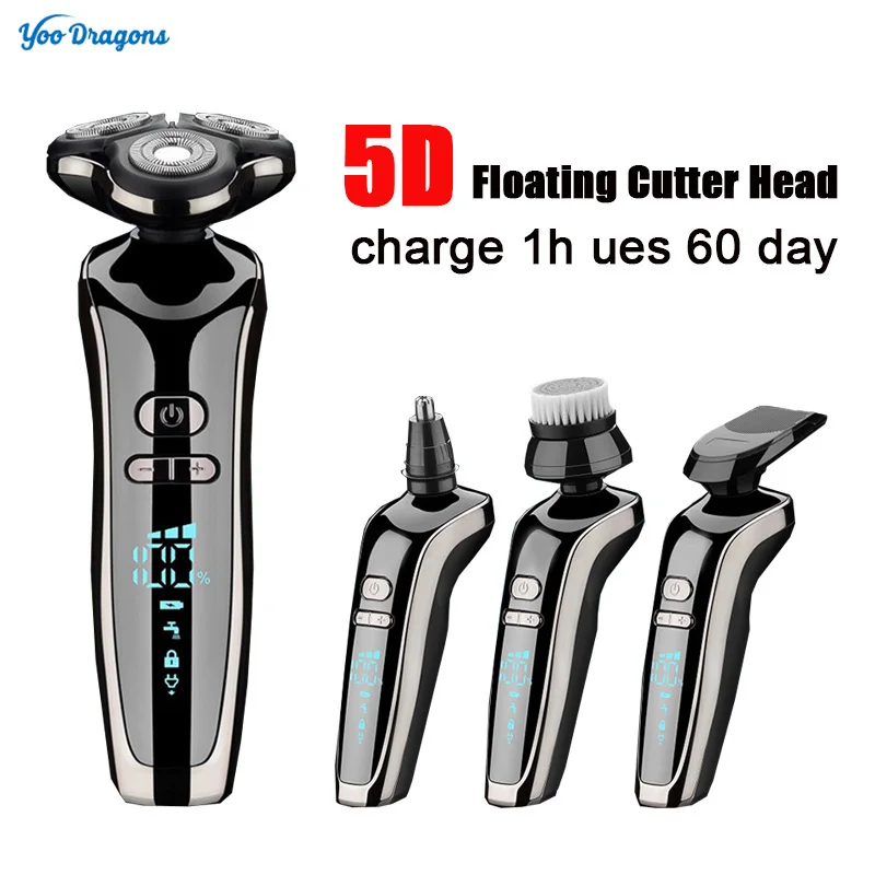 Yoodragons 5D Trimmer Beard Machine Electric Shaver Knives for Noise Ear USB Plug Hair Clipper Kemei Cutter Razor t9 for Man