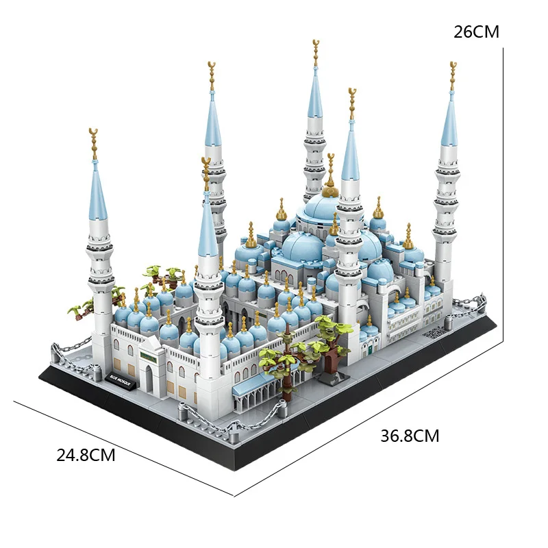 1129pcs Creative Turkey Istanbul Famous Architecture Blue Mosque Building Block Model Sets Bricks Toys Collection For Gifts