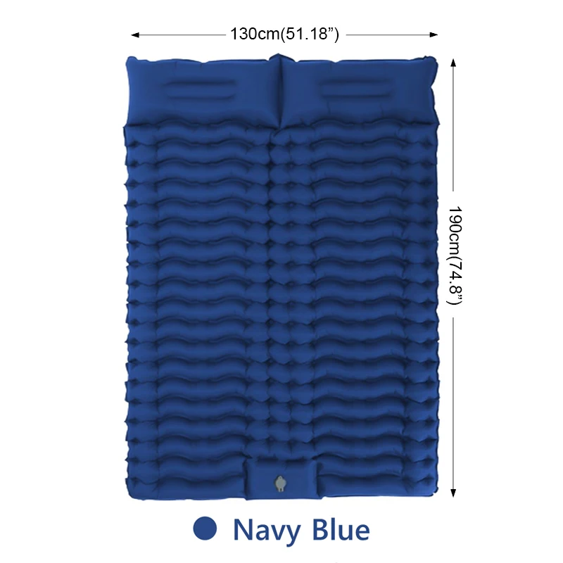 Double Sleeping Pad for Camping Self-Inflating Mat Sleeping Mattress with Pillow for Hiking Outdoor 2 Persons Travel Bed Air Mat