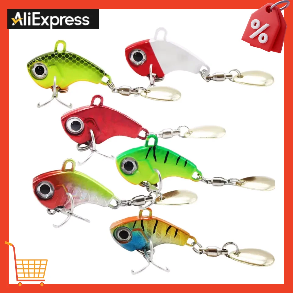 1Pcs VIB Vibration Bait Spinner Spoon Fishing Lures Rotating Metal Jigs Trout Winter Fishing Hard Baits Tackle Pesca