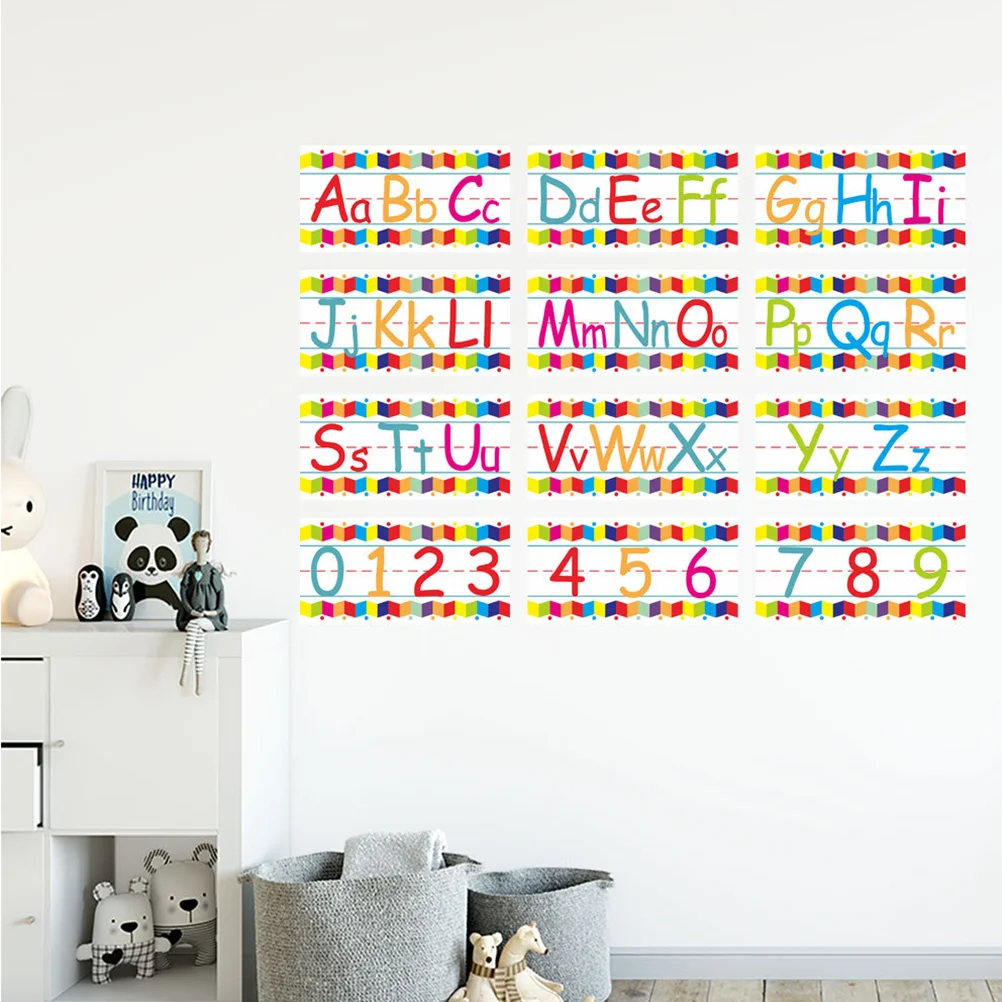 Alphabet Wall Decals Alphanumeric Sticker Number Letter Accessory Decorate Toddler