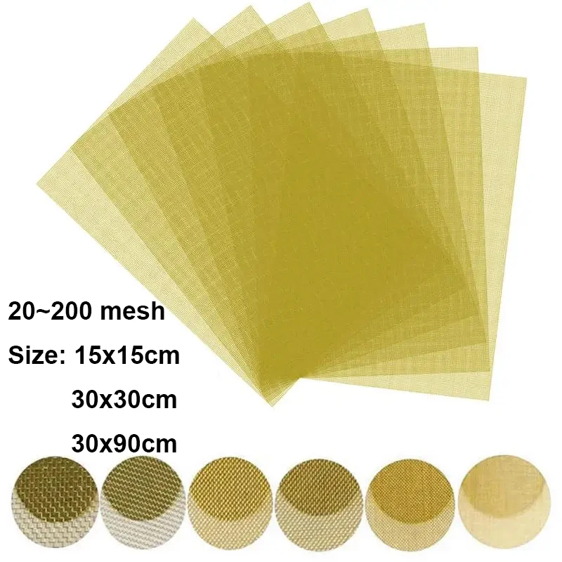 20~200 Mesh Brass Woven Wire Metal Mesh Shielding Fabrics Mesh Copper Wire Filter Net Non-magnetic Signal Screen Tool Parts