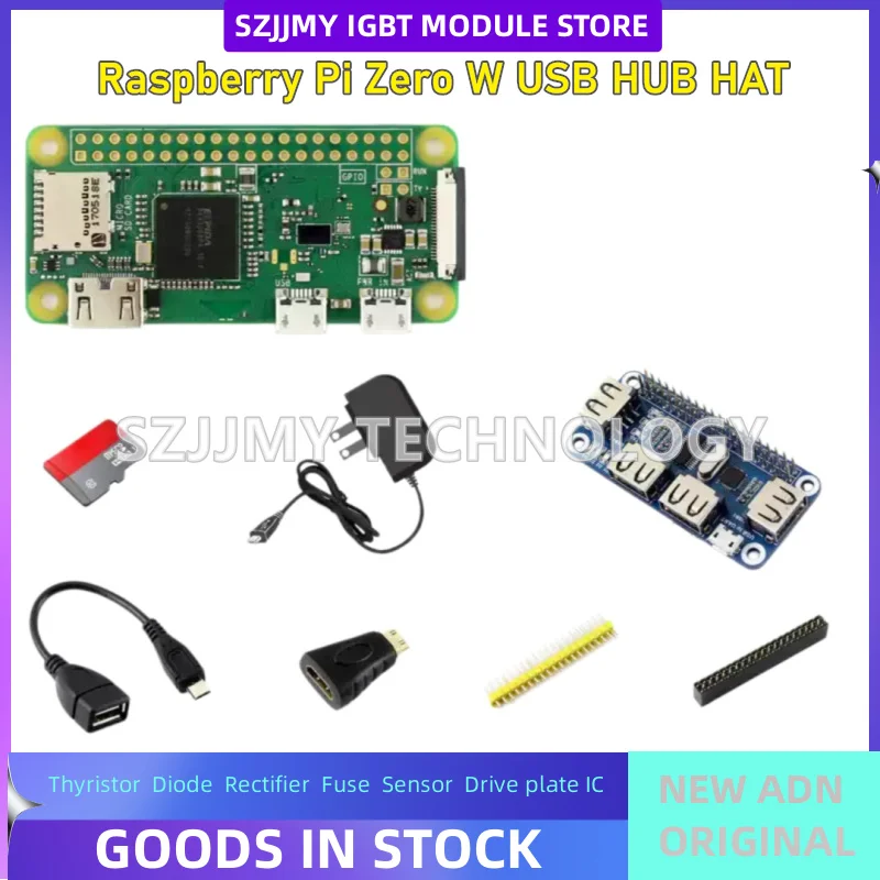 Raspberry Pi Zero W USB HUB HAT expansion board+SD card+power supply NEW ORIGINAL IN STOCK