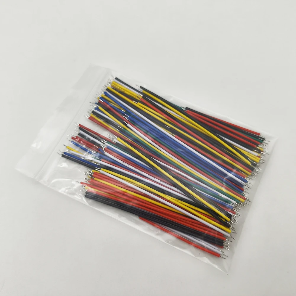 130Pcs/Bag 24AWG Breadboard Jumper Wire Cable Kit Tin-Plated PCB Solder Cable Flexible PVC Electronic Wire 5cm 8cm 10cm 6 Colors
