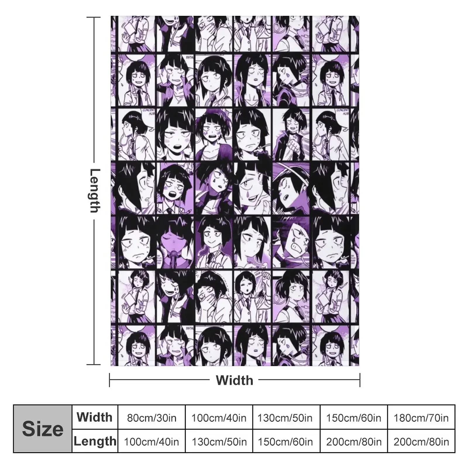 Jirou Kyouka Collage Throw Blanket Cute Plaid Quilt Blankets