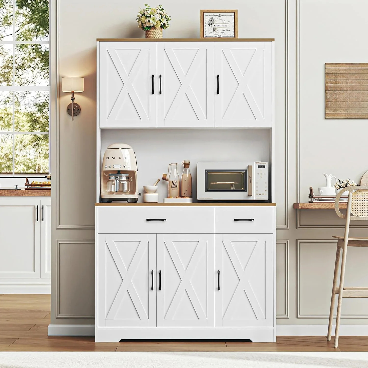 71" Pantry Cabinet with Charging Station