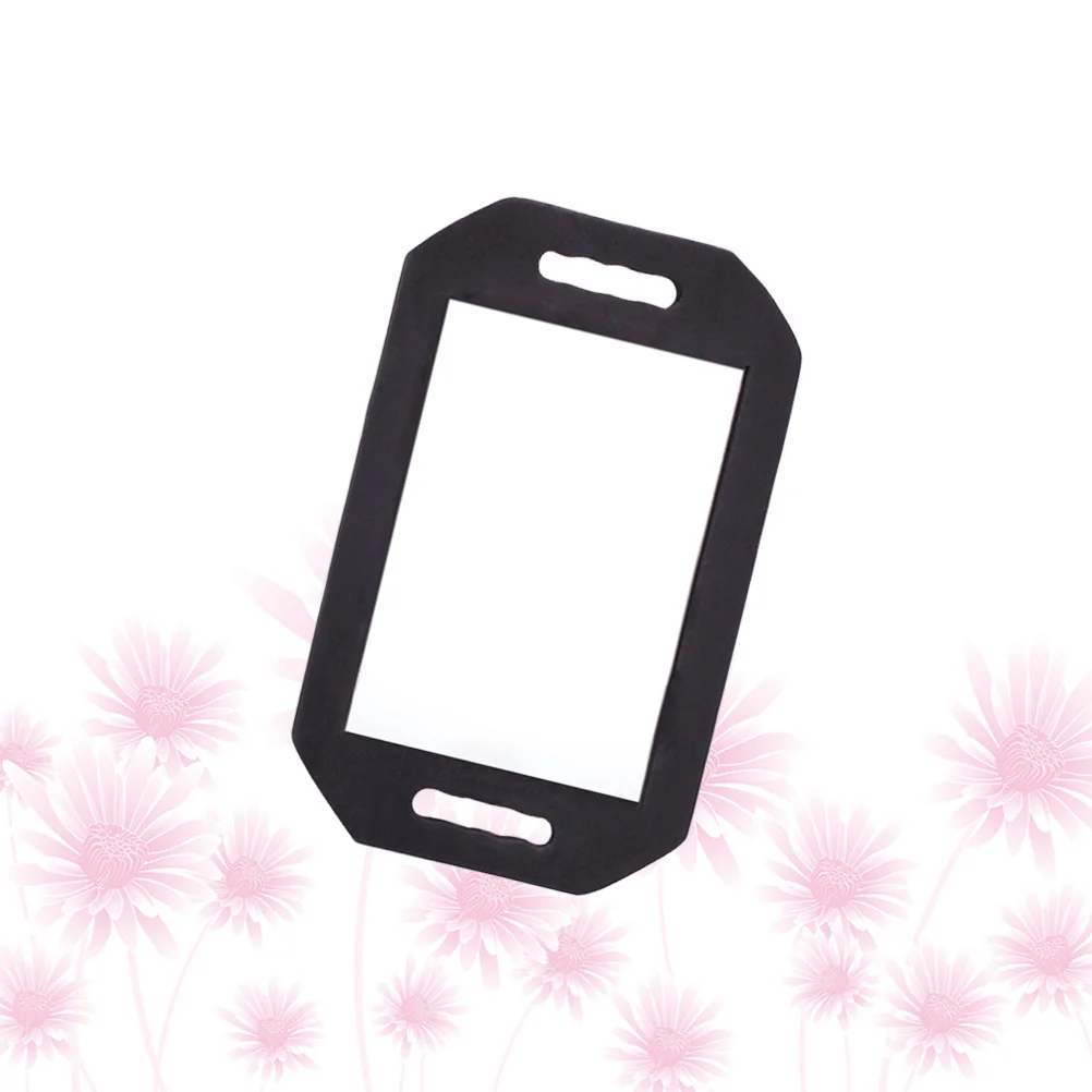 여성용 휴대용 여행용 스퀘어 메이크업 미러 단면 핸드헬드 유리 긁힘 방지 클리어 룩