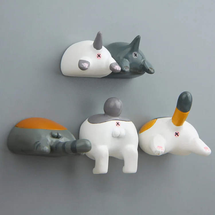 Creative Cartoon Japanese Cat Ass Magnet for Fridge Decor Cute Animal Model Ornaments Fridge Magnet Home Decor Accessories