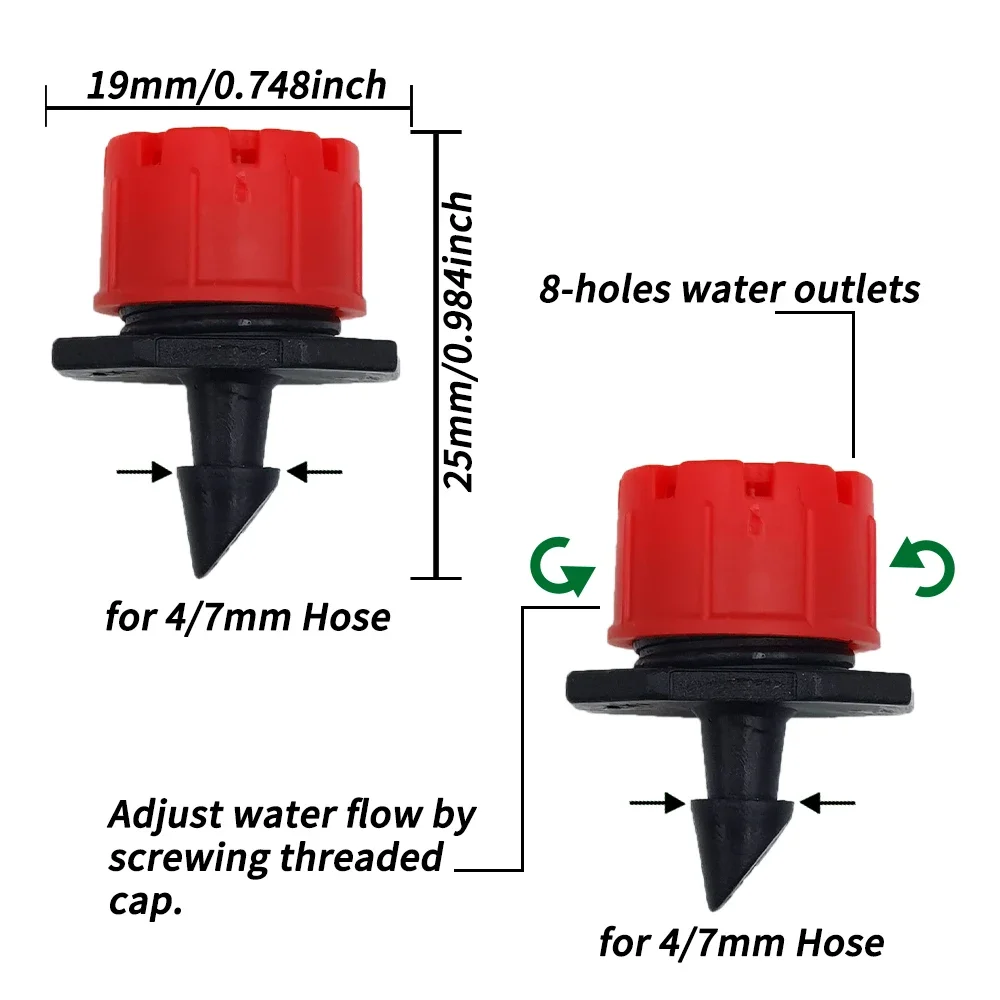 Farmland Greenhouse Bonsai Flowers Vegetables Growing Automatic Drip Irrigation Kit 10-30M Premium 1/4 Inch Garden Water System
