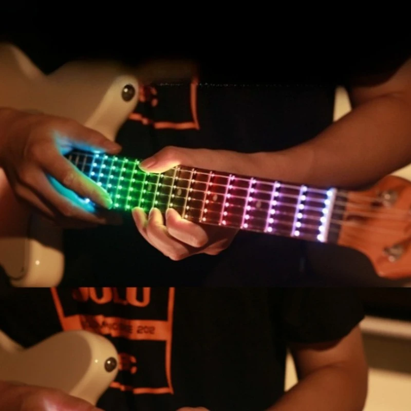 

Подсветка для гитарного грифа, 6 режимов освещения, для сценических выступлений, с функцией Cool Rhythm, аксессуары для гитар и струнных инструментов