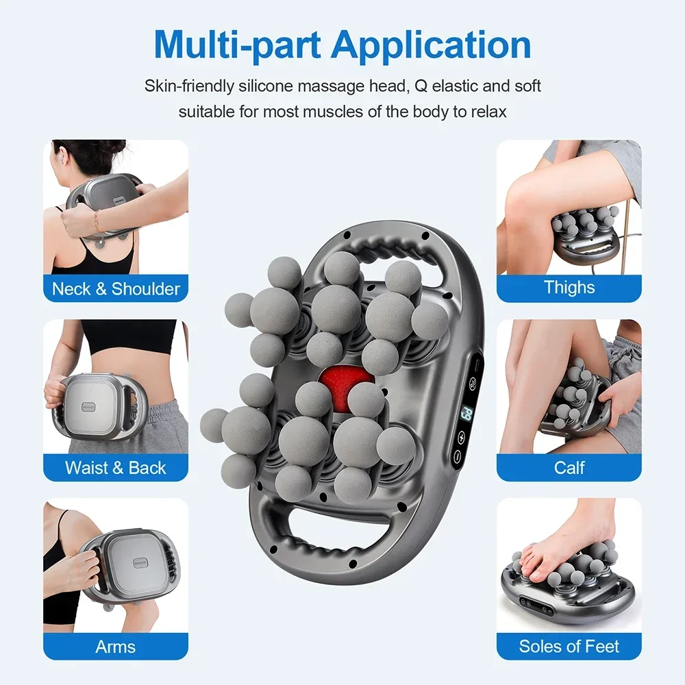 22-Head Fascia Gun High-Frequency Vibration Body Massage Gun Back and Waist Massager Neck Shoulder Massager Muscle Masajeador