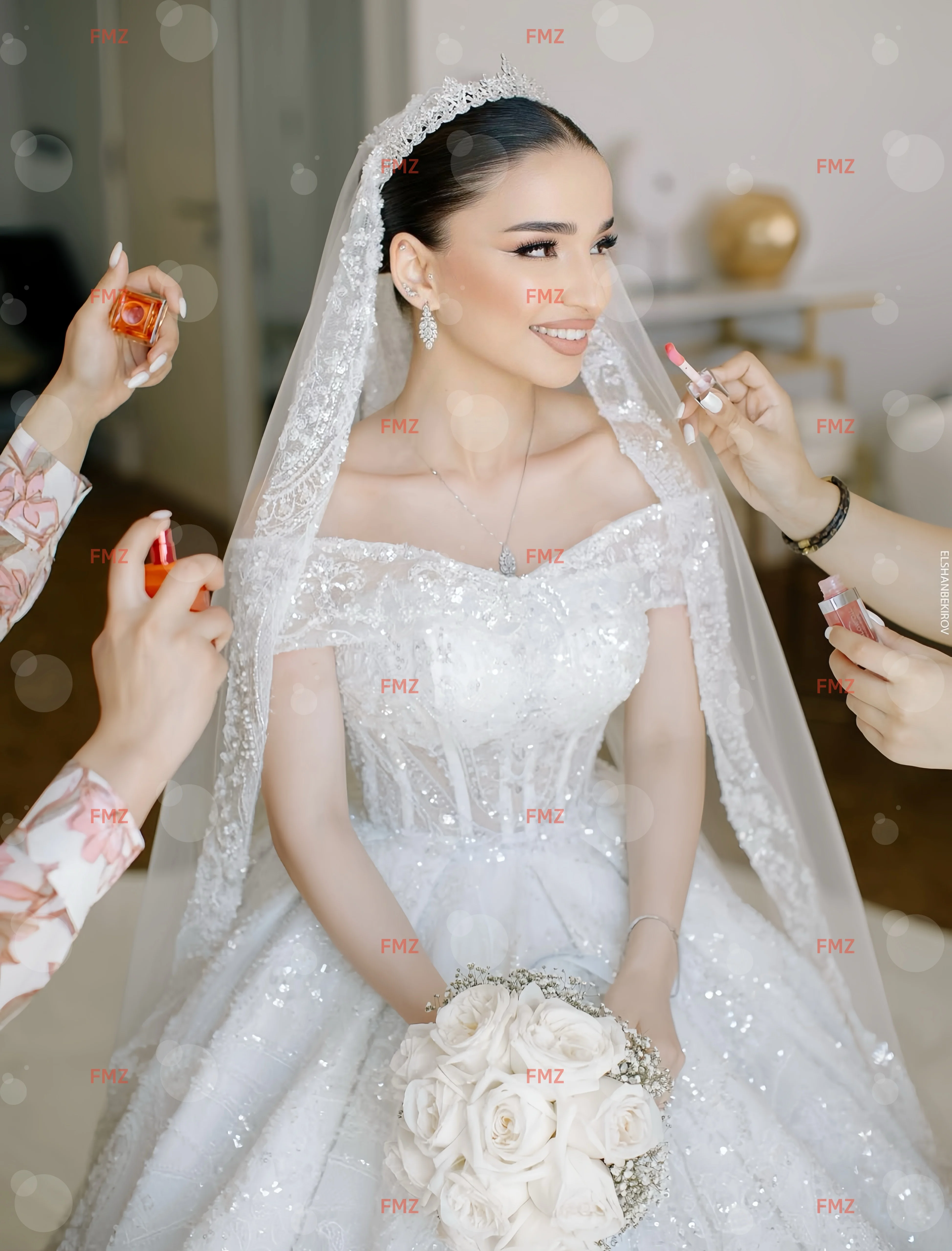 Maßgeschneidertes, ärmelloses Ballkleid mit süßem Kragen und Perlen, luxuriöses Hochzeitskleid, Vestidos de Novia, Amanda Novias, Amanda Novias, offiziell