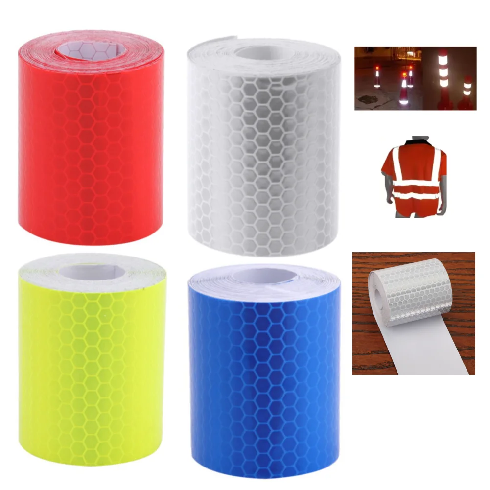 

1 рулон предупреждающей лампы, отражатель, защитная наклейка, предупреждающая лента, светоотражающая пленка, знак безопасности автомобиля, светоотражающие полосы, наклейки