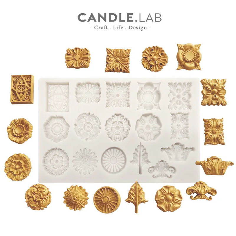 

CANDLE.LAB | 15 шт., силиконовая форма с рисунком цветка для ароматической свечи, арома-камень, пластырь, десерт, смола, глина, имитация еды