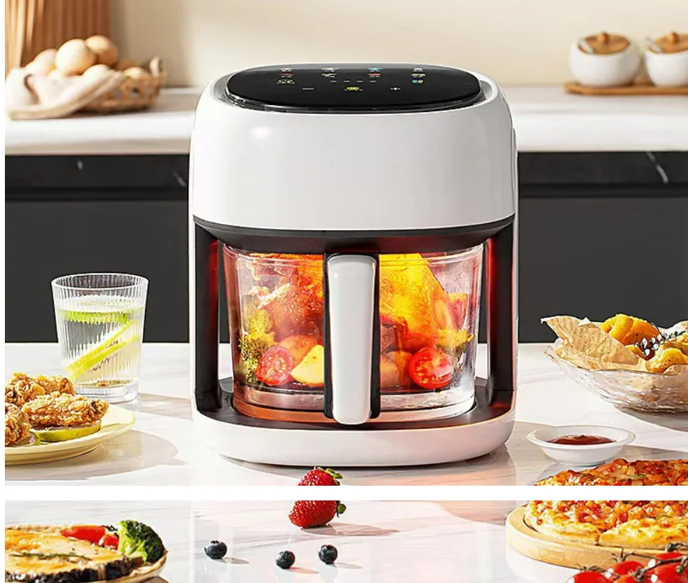 4.5L Visual Electric Digital Display Touch Screen 1350W 10 Menus Air Fryer Oil Free Oven Household French Fries Fried Chicken