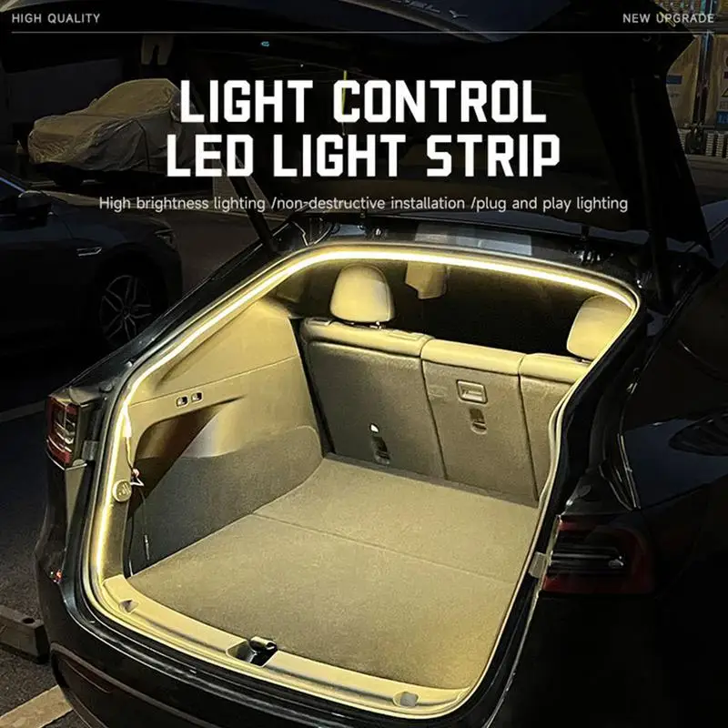 

For Tesla For Model 3/Y 5M Car Trunk Atmosphere Light Automatic Light Control Sensor Ambient Deco Light Auto Interior Led Strip