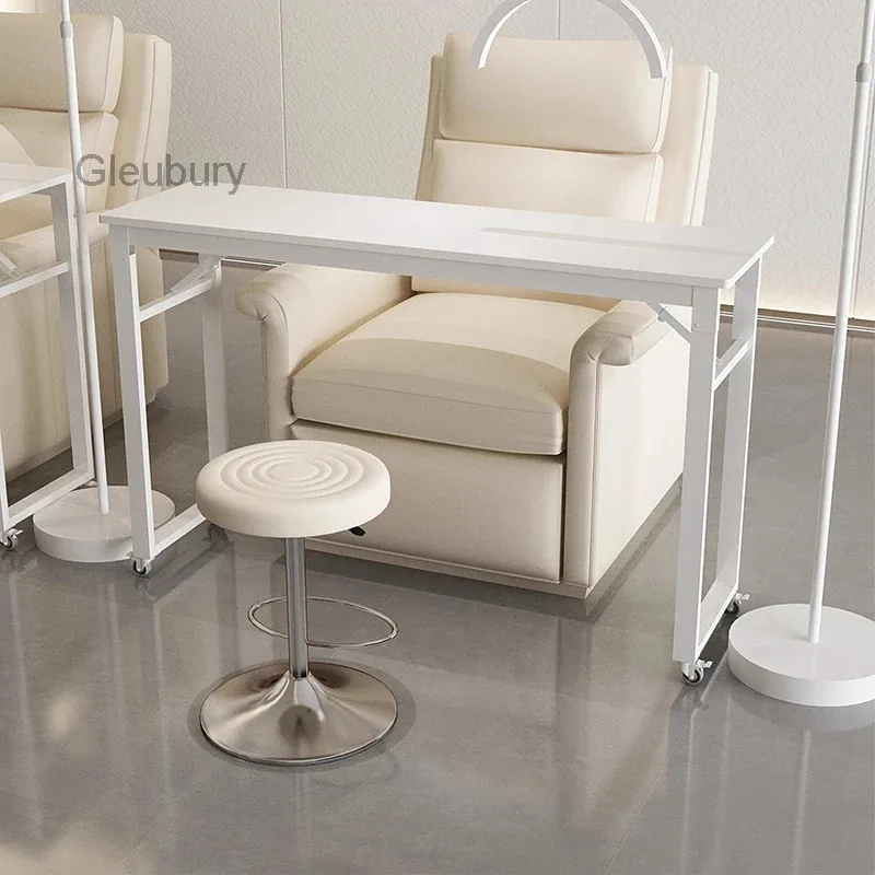 Table Folding New Multifunctional Movable Nail Table With Wheels Lightweight Table Pliante Portable Salon Furniture